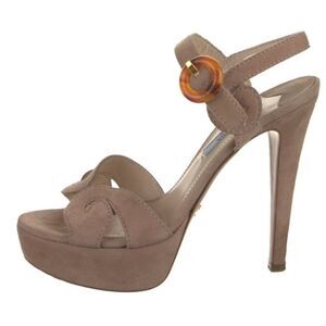 Prada Cream Stiletto Platform Heels 40.5 10.5